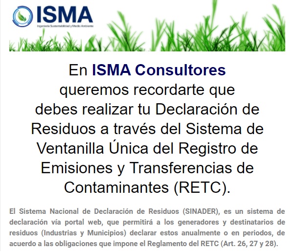 Declaración de Residuos a través del Sistema de Ventanilla Única del Registro de Emisiones y Transfe